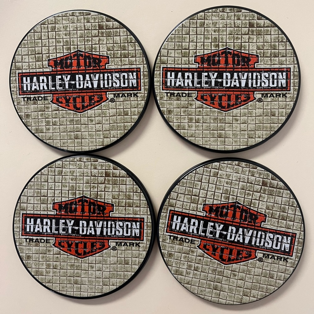 2012 Harley Davidson Bar Drink Coasters 4pk